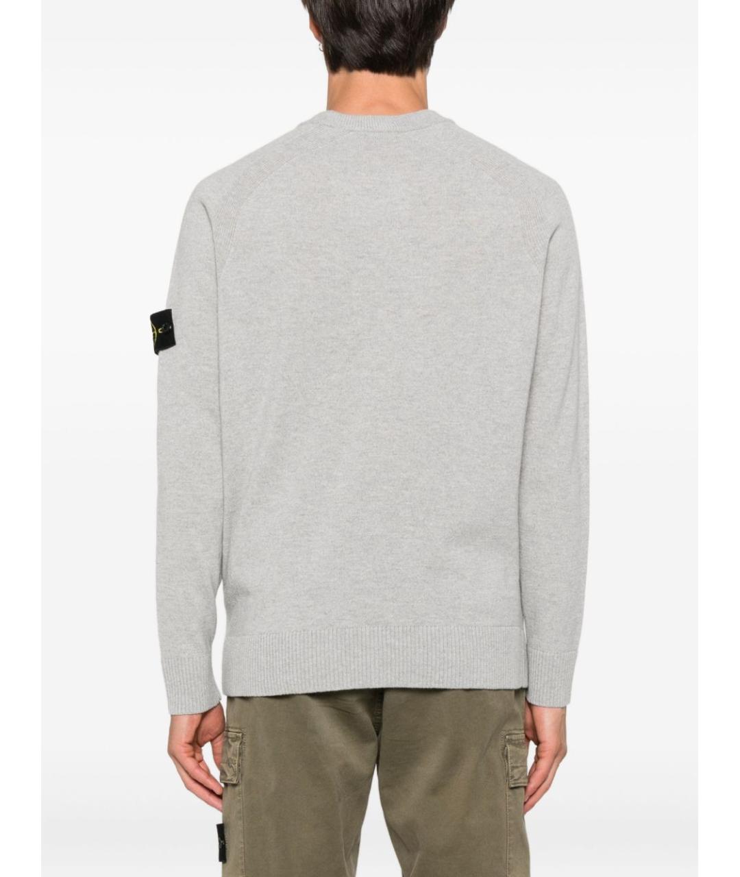 STONE ISLAND Серый шерстяной джемпер / свитер, фото 3