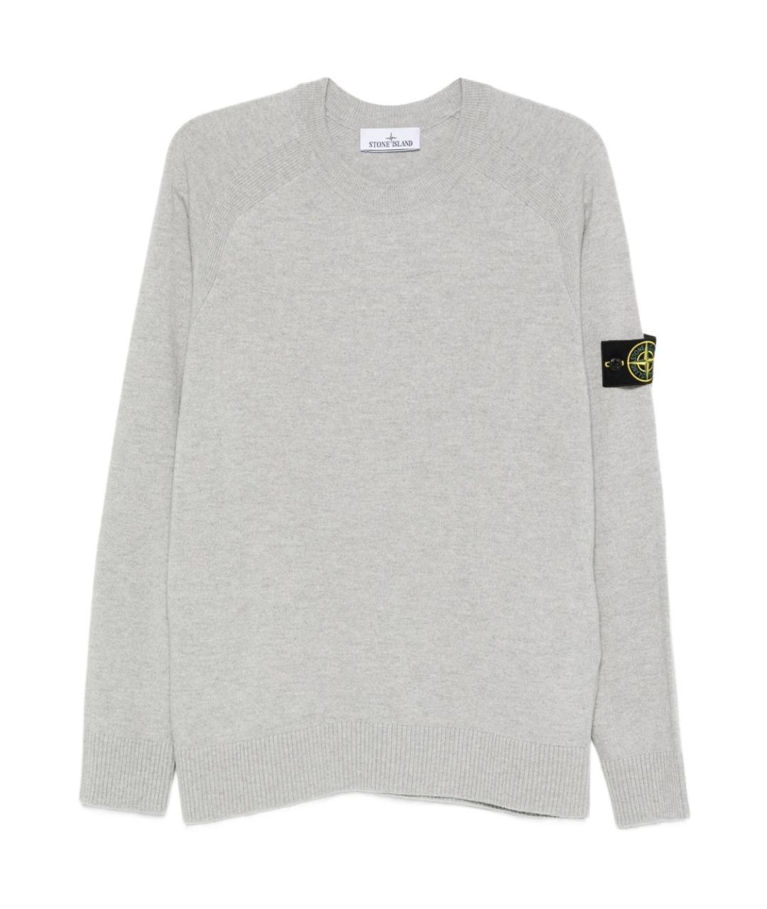 STONE ISLAND Серый шерстяной джемпер / свитер, фото 1