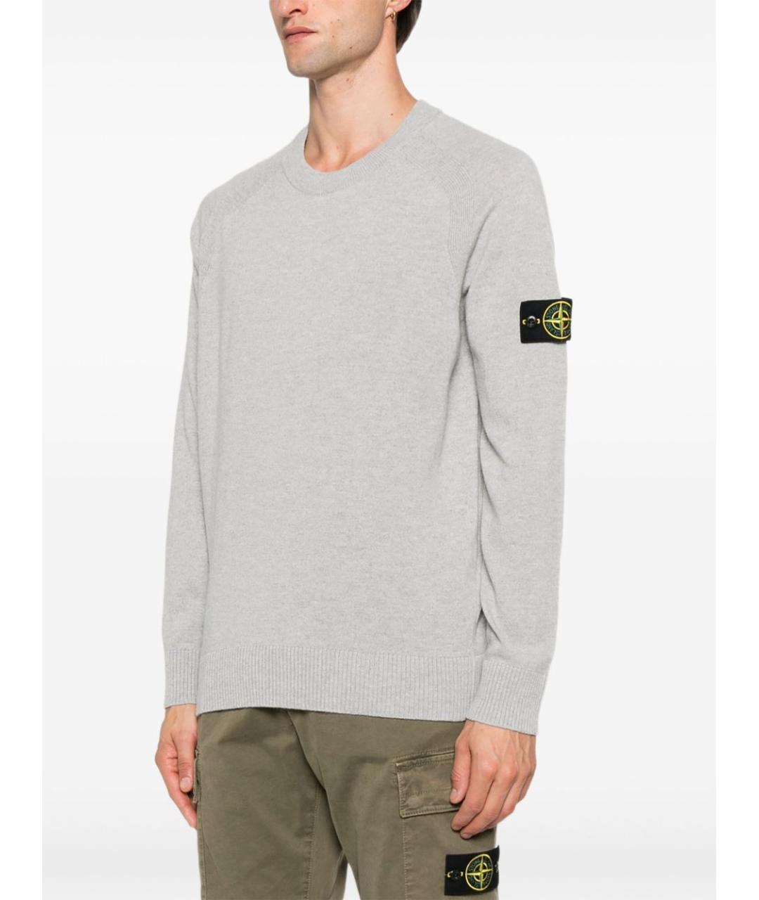 STONE ISLAND Серый шерстяной джемпер / свитер, фото 4