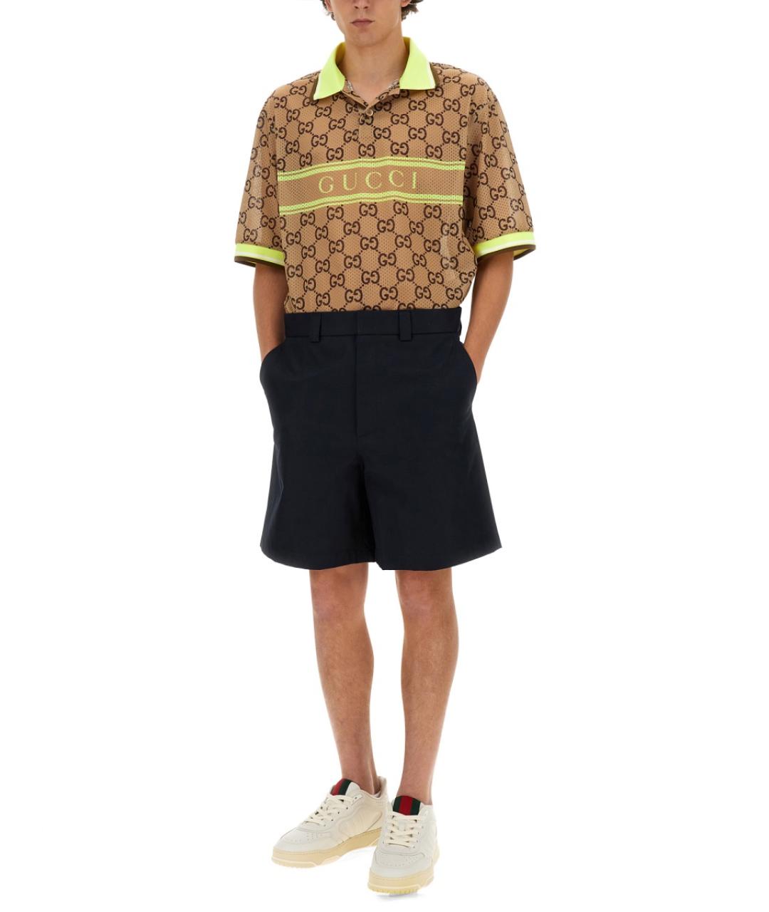 GUCCI Темно-синие хлопковые шорты, фото 3