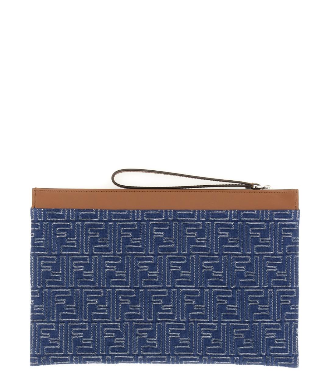 FENDI Синяя хлопковая папка для документов, фото 2