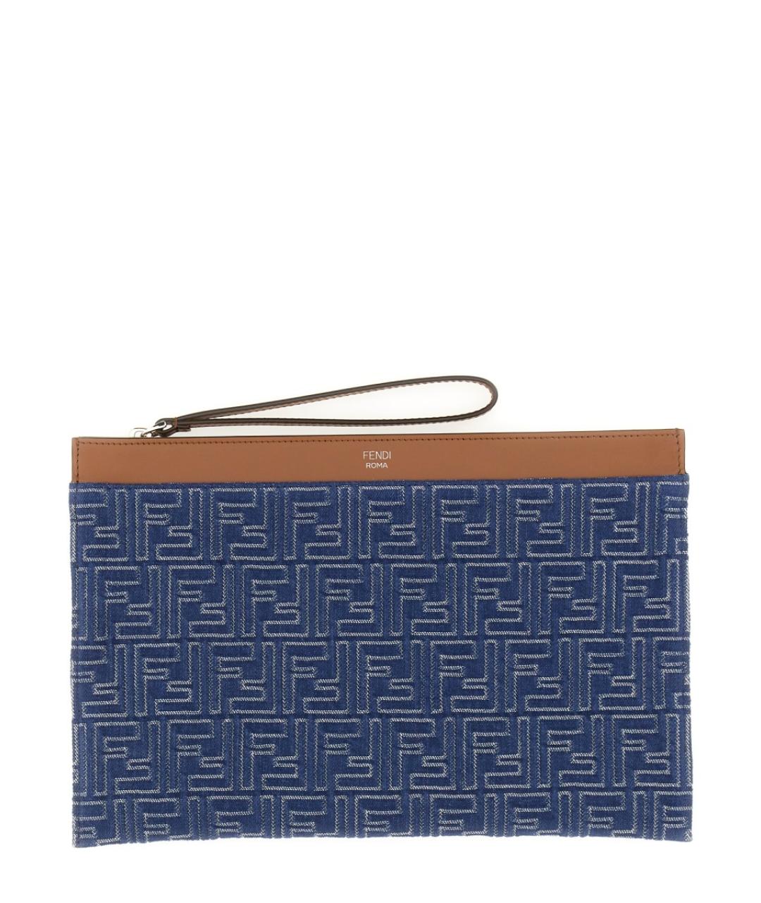 FENDI Синяя хлопковая папка для документов, фото 1