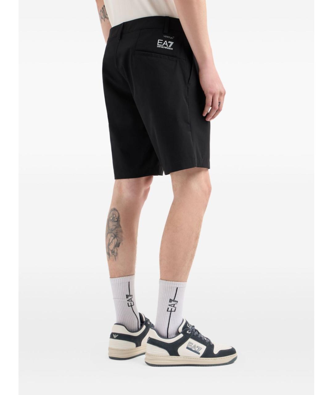 EA7 Черные полиамидовые шорты, фото 4