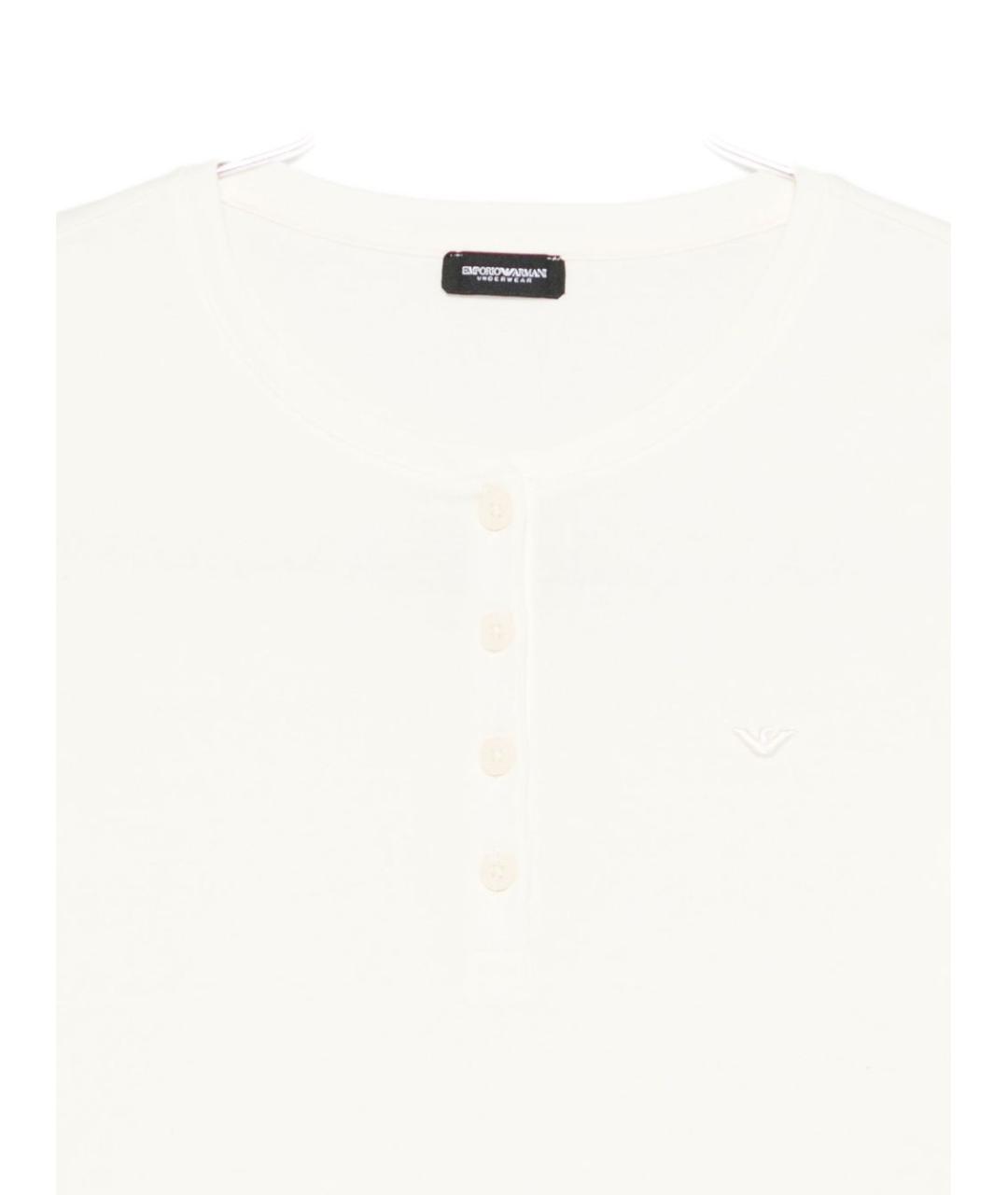 EMPORIO ARMANI Белая хлопковая пижама, фото 3