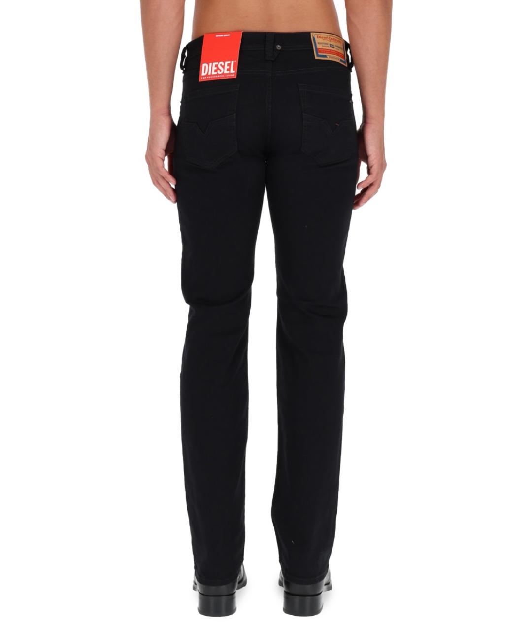 DIESEL Черные хлопковые прямые джинсы, фото 4
