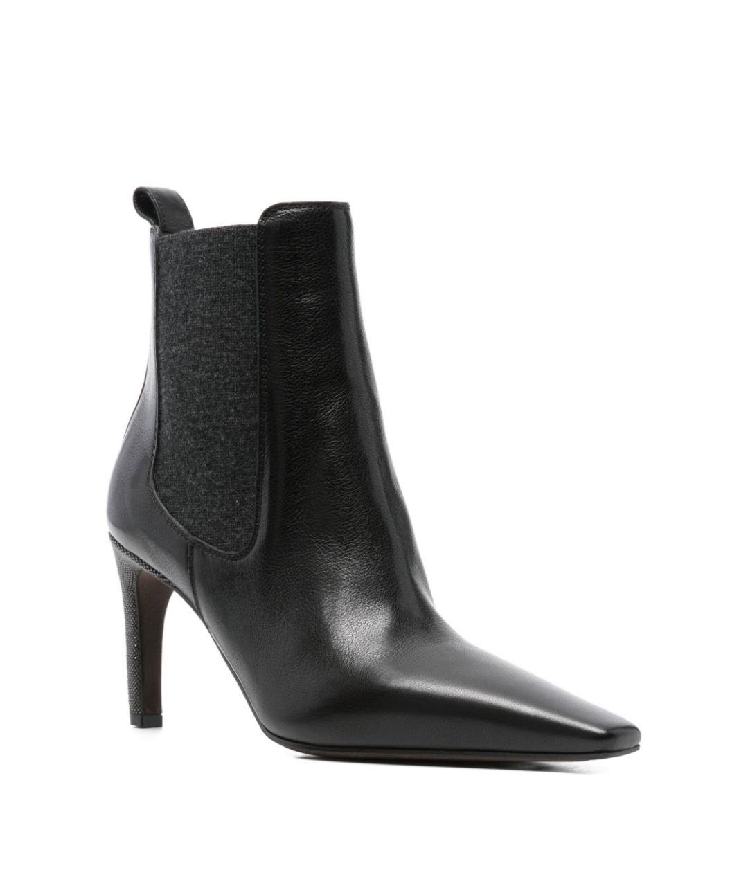 BRUNELLO CUCINELLI Черные кожаные сапоги, фото 2