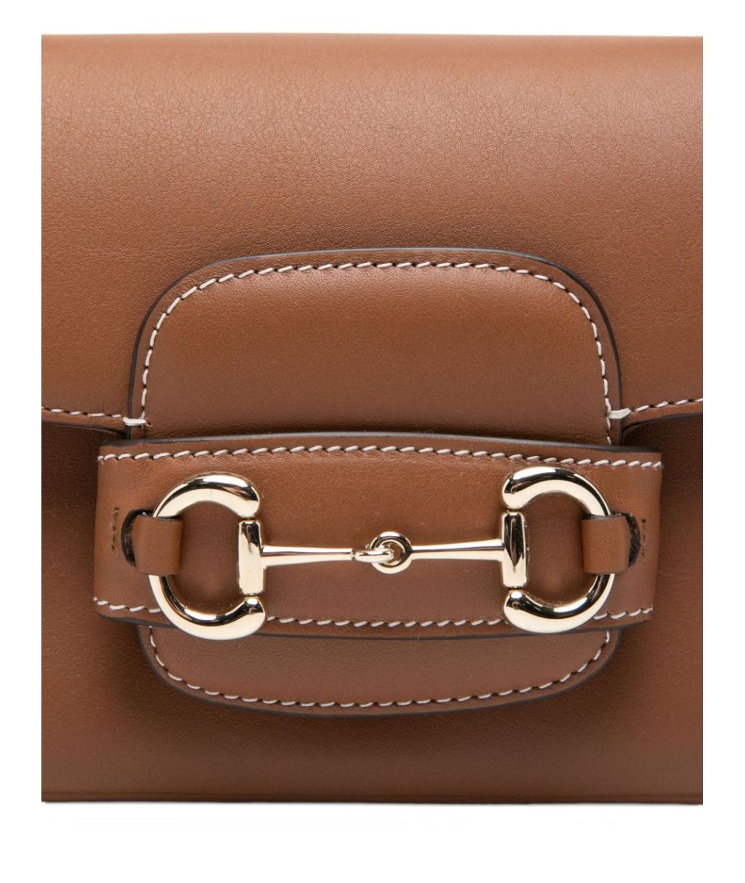 GUCCI Коричневая кожаная сумка с короткими ручками, фото 4