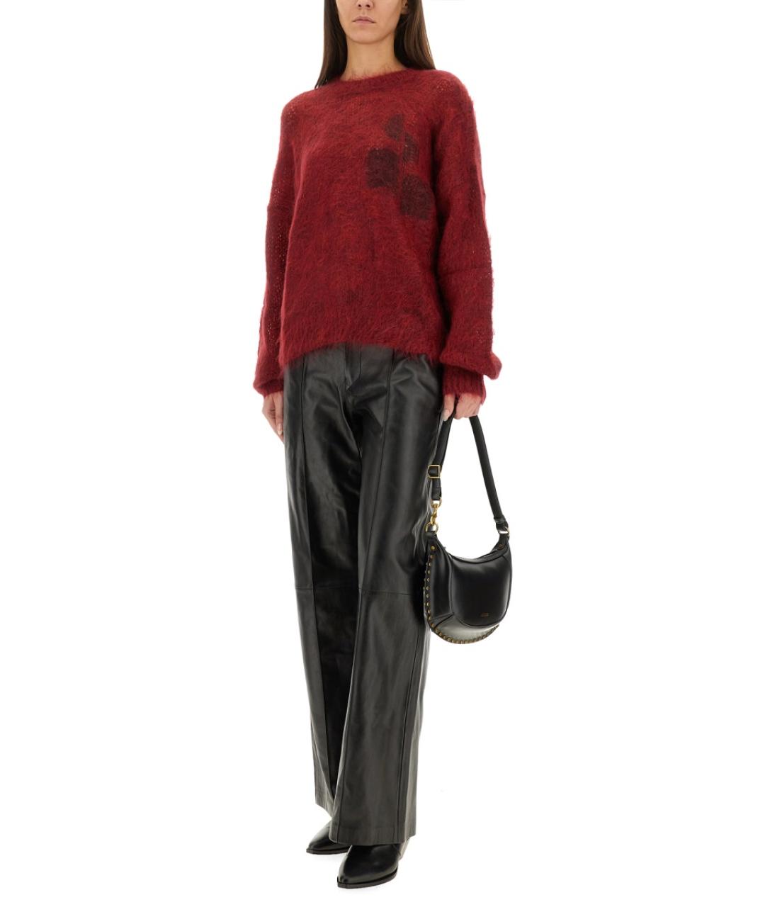 ISABEL MARANT Черные кожаные прямые брюки, фото 2