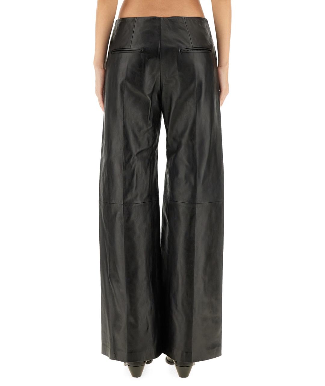 ISABEL MARANT Черные кожаные прямые брюки, фото 4