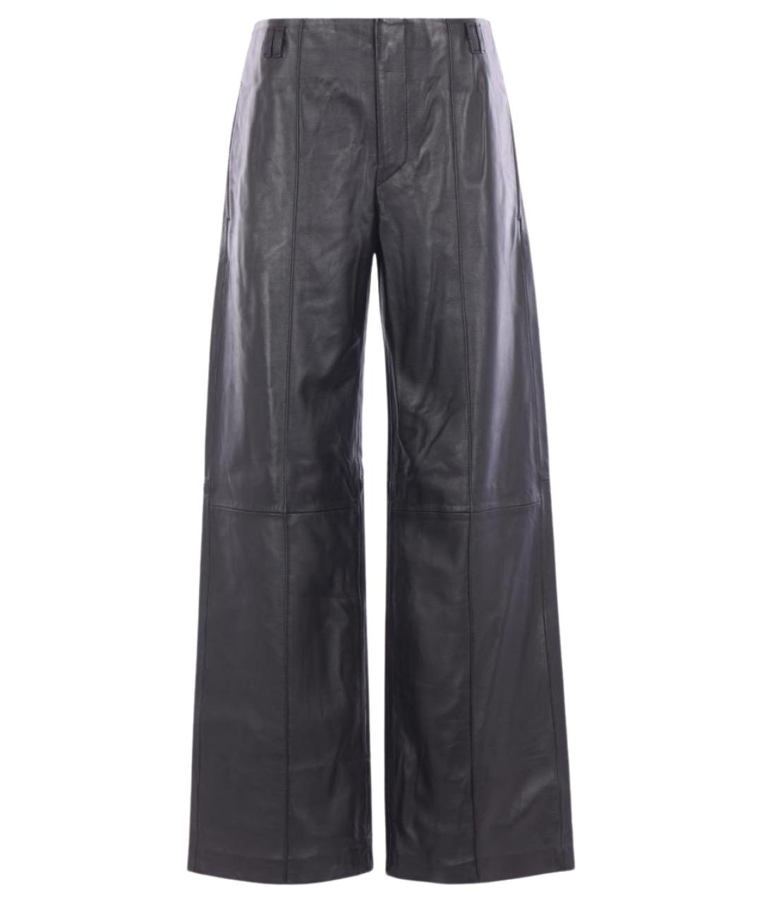 ISABEL MARANT Черные кожаные прямые брюки, фото 1