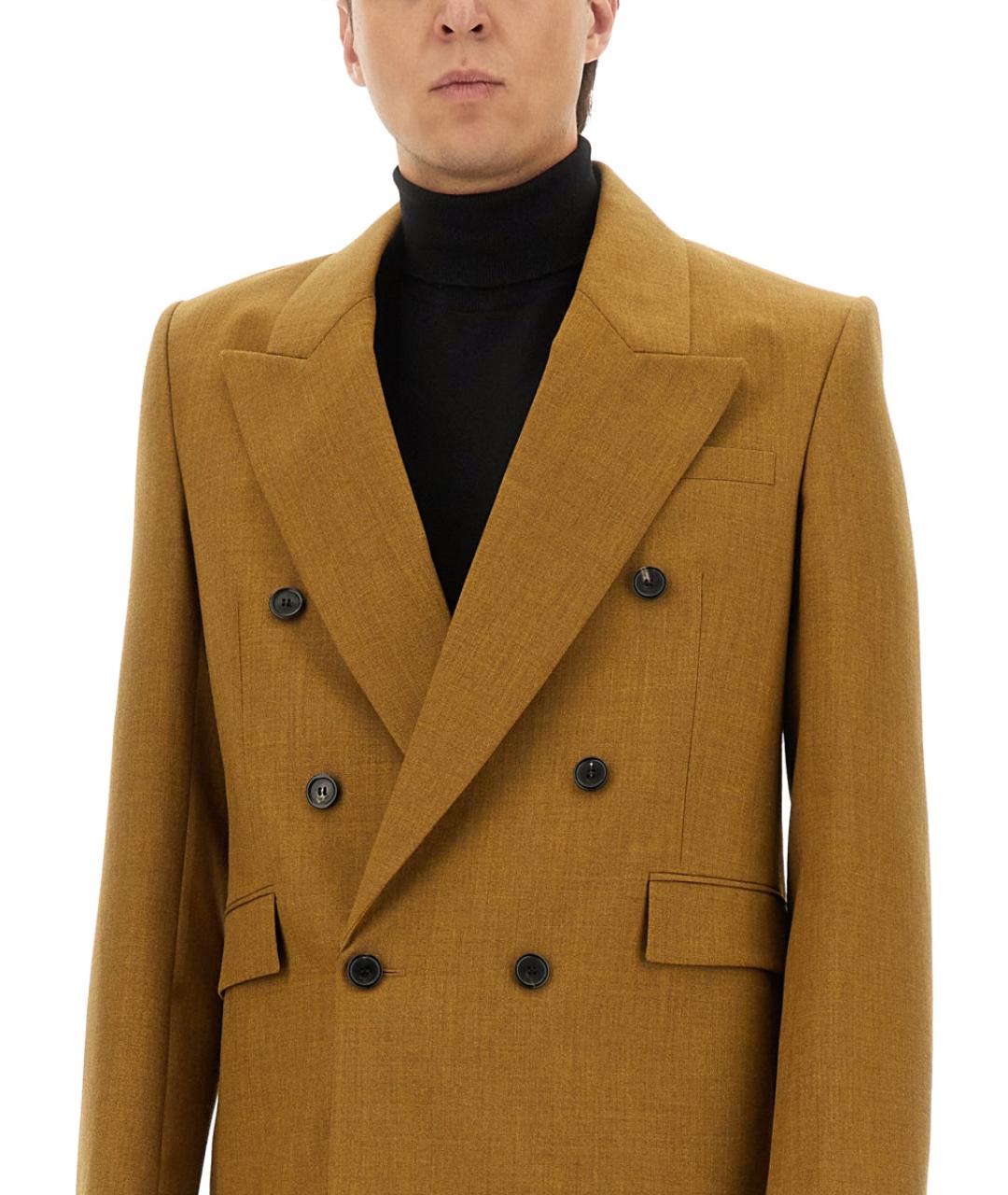 SAINT LAURENT Горчичный шерстяной пиджак, фото 5