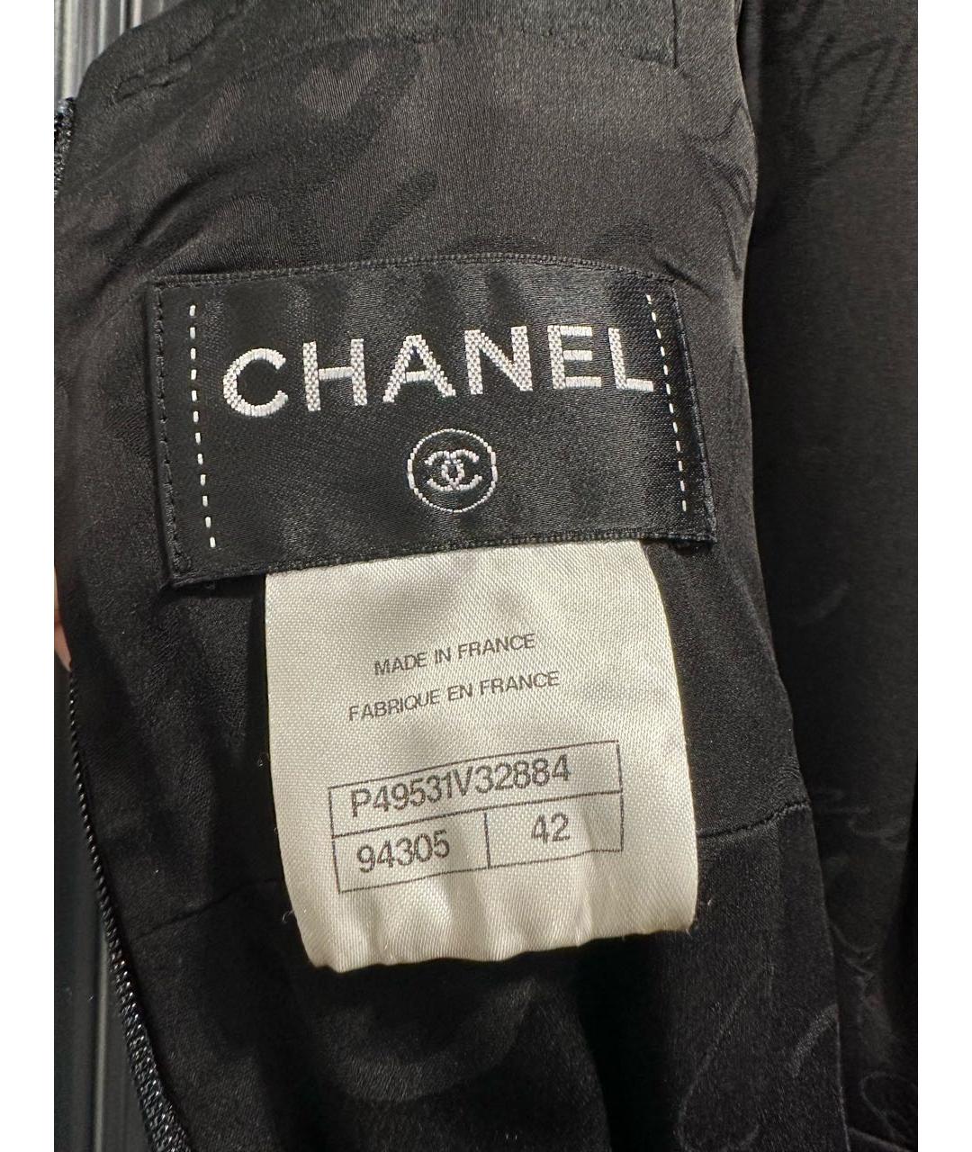 CHANEL Черное шерстяное повседневное платье, фото 3