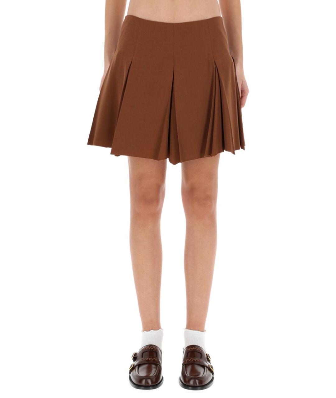 MARNI Коричневая шерстяная юбка миди, фото 2