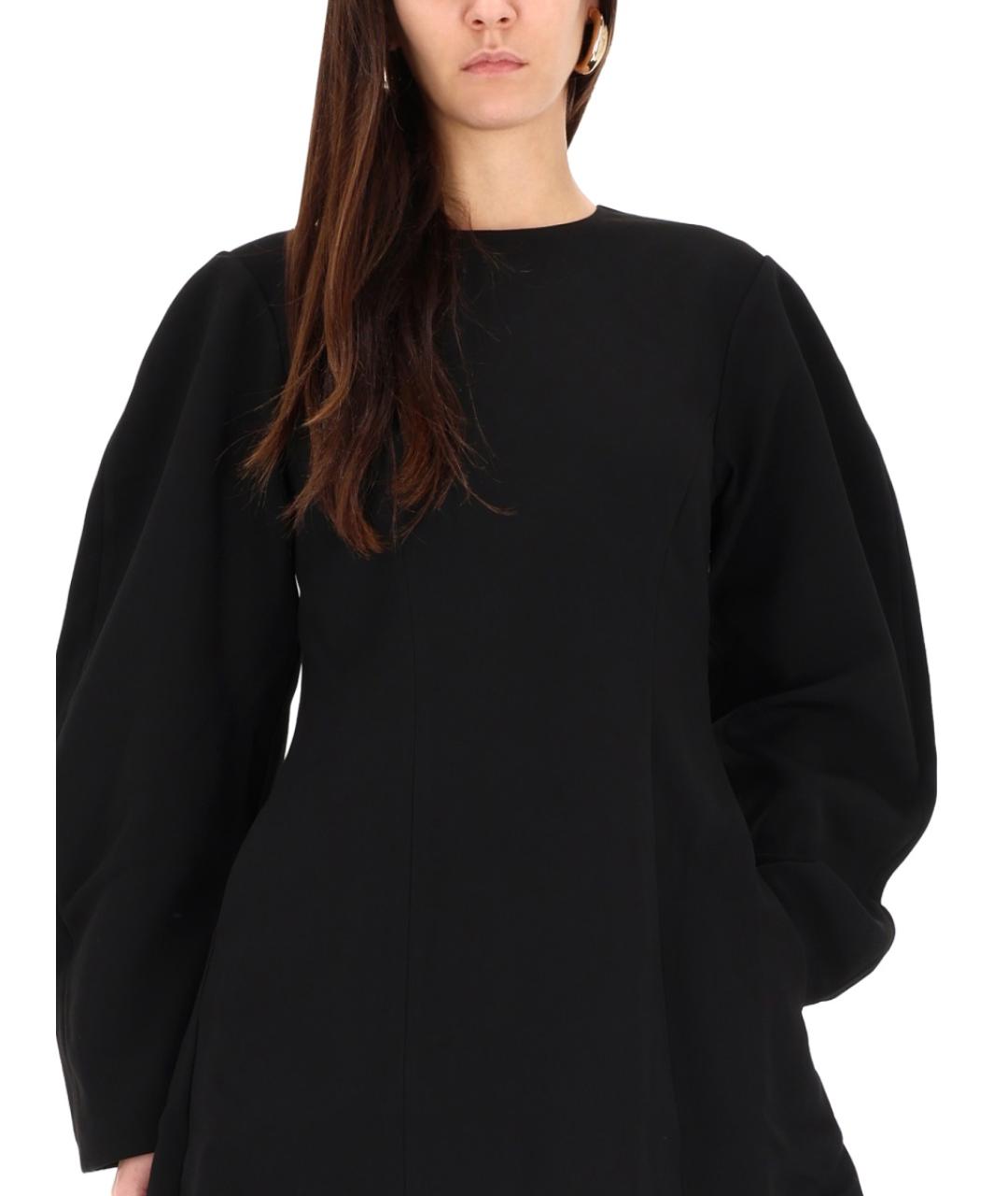 ROTATE Черное полиэстеровое повседневное платье, фото 3