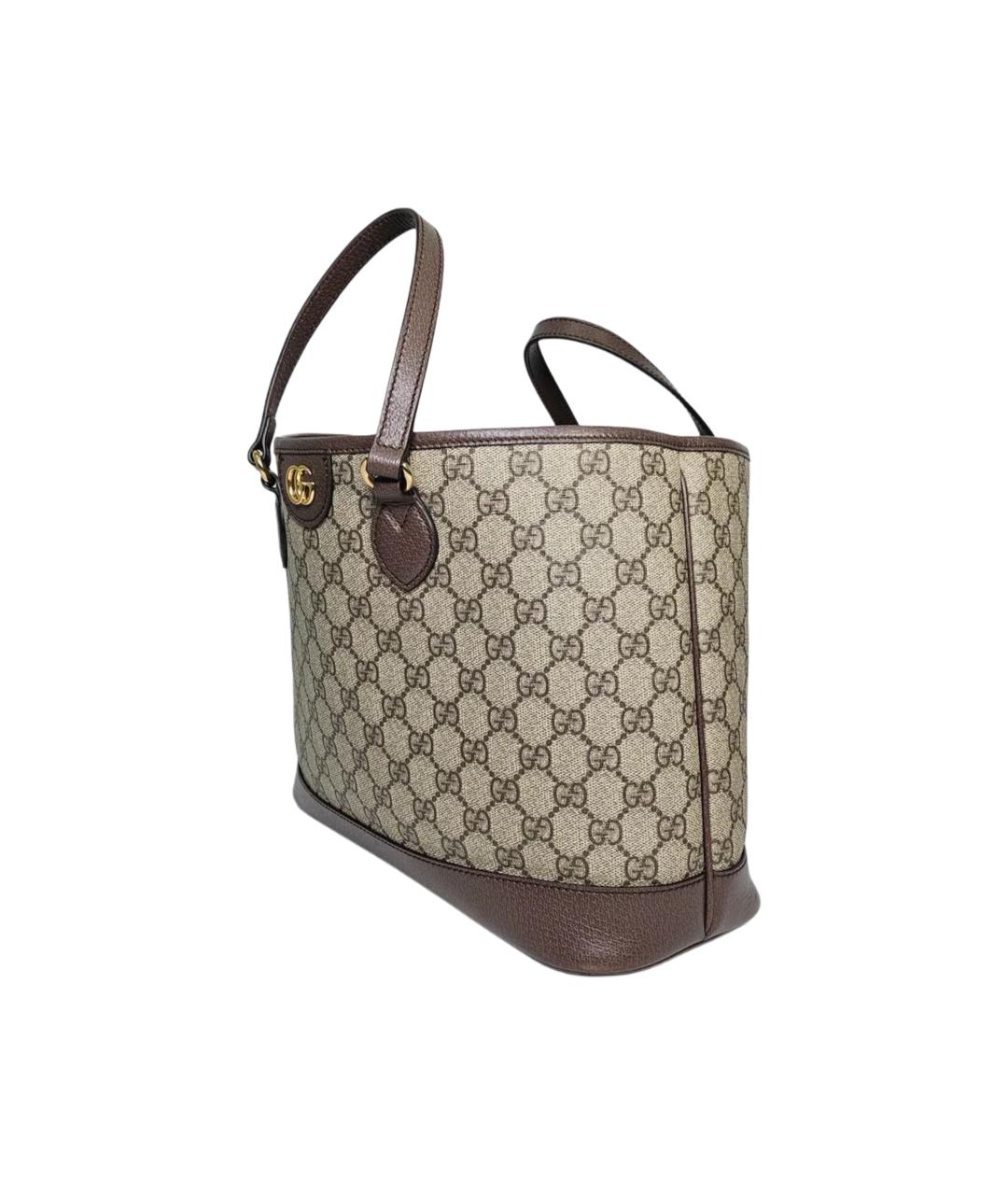 GUCCI Коричневая кожаная сумка тоут, фото 5