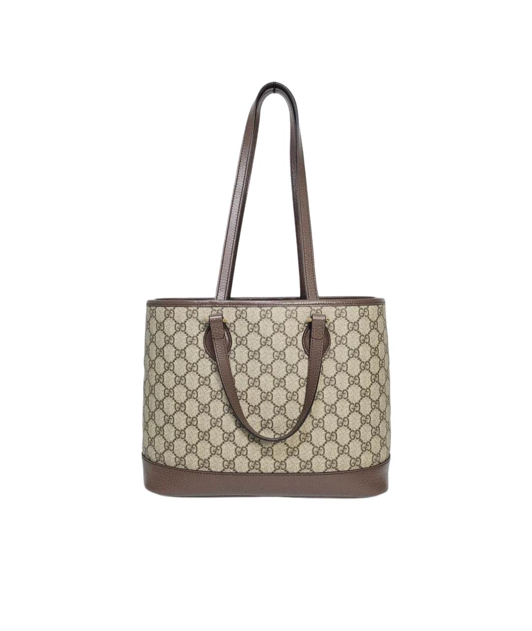 GUCCI Коричневая кожаная сумка тоут, фото 2