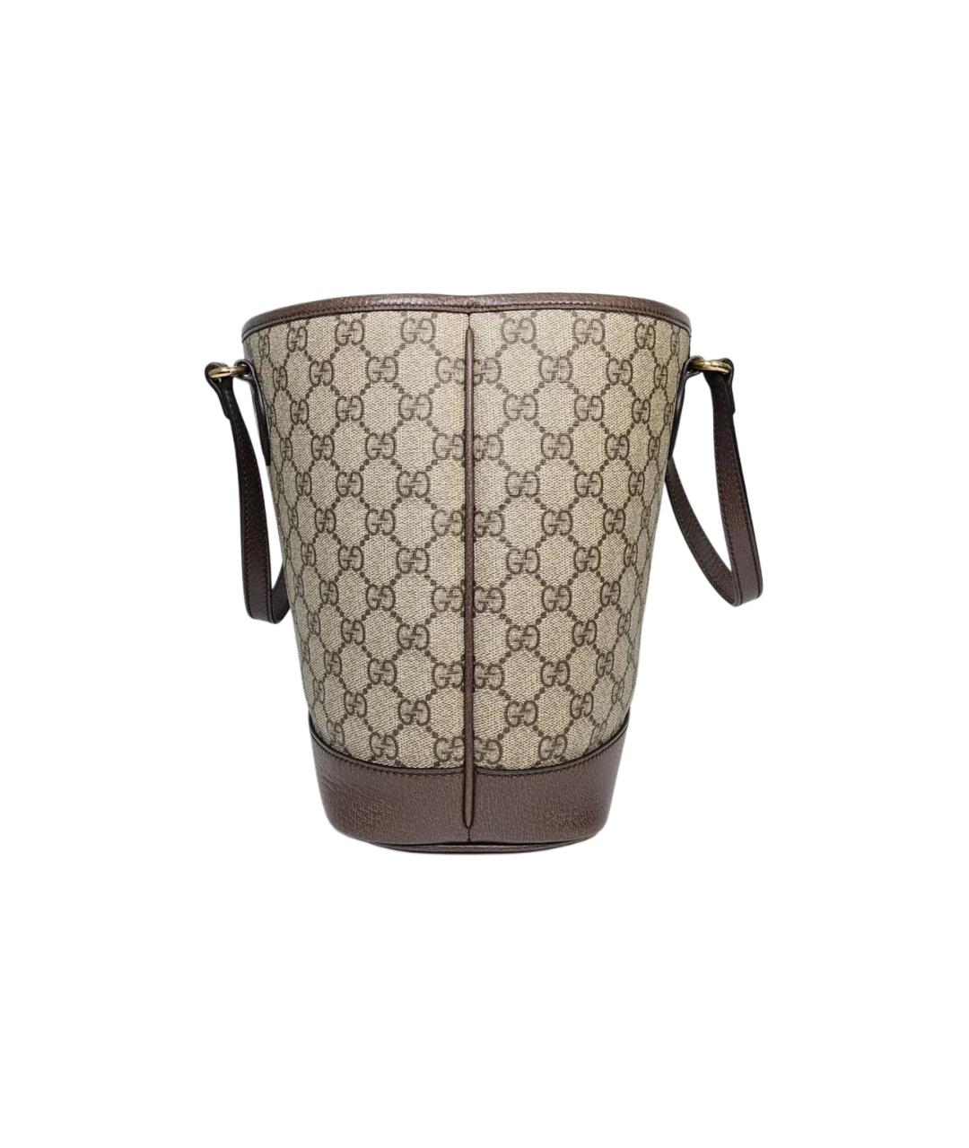 GUCCI Коричневая кожаная сумка тоут, фото 6