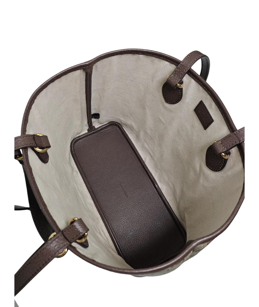 GUCCI Коричневая кожаная сумка тоут, фото 8