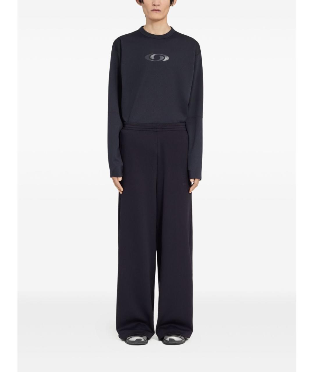 MM6 MAISON MARGIELA Черные полиэстеровые повседневные брюки, фото 2