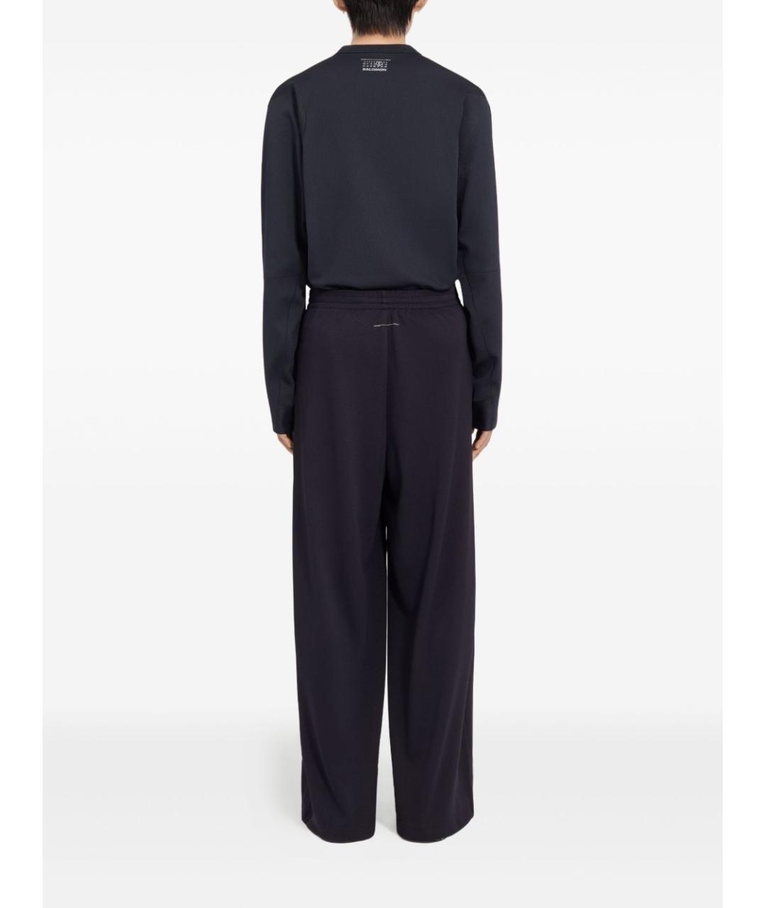 MM6 MAISON MARGIELA Черные полиэстеровые повседневные брюки, фото 5
