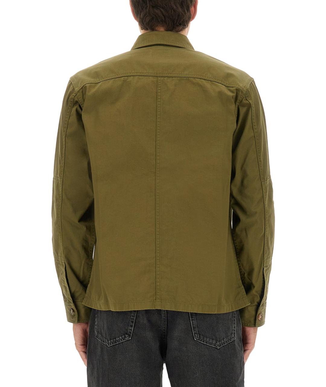 SAINT LAURENT Зеленая хлопковая кэжуал рубашка, фото 4