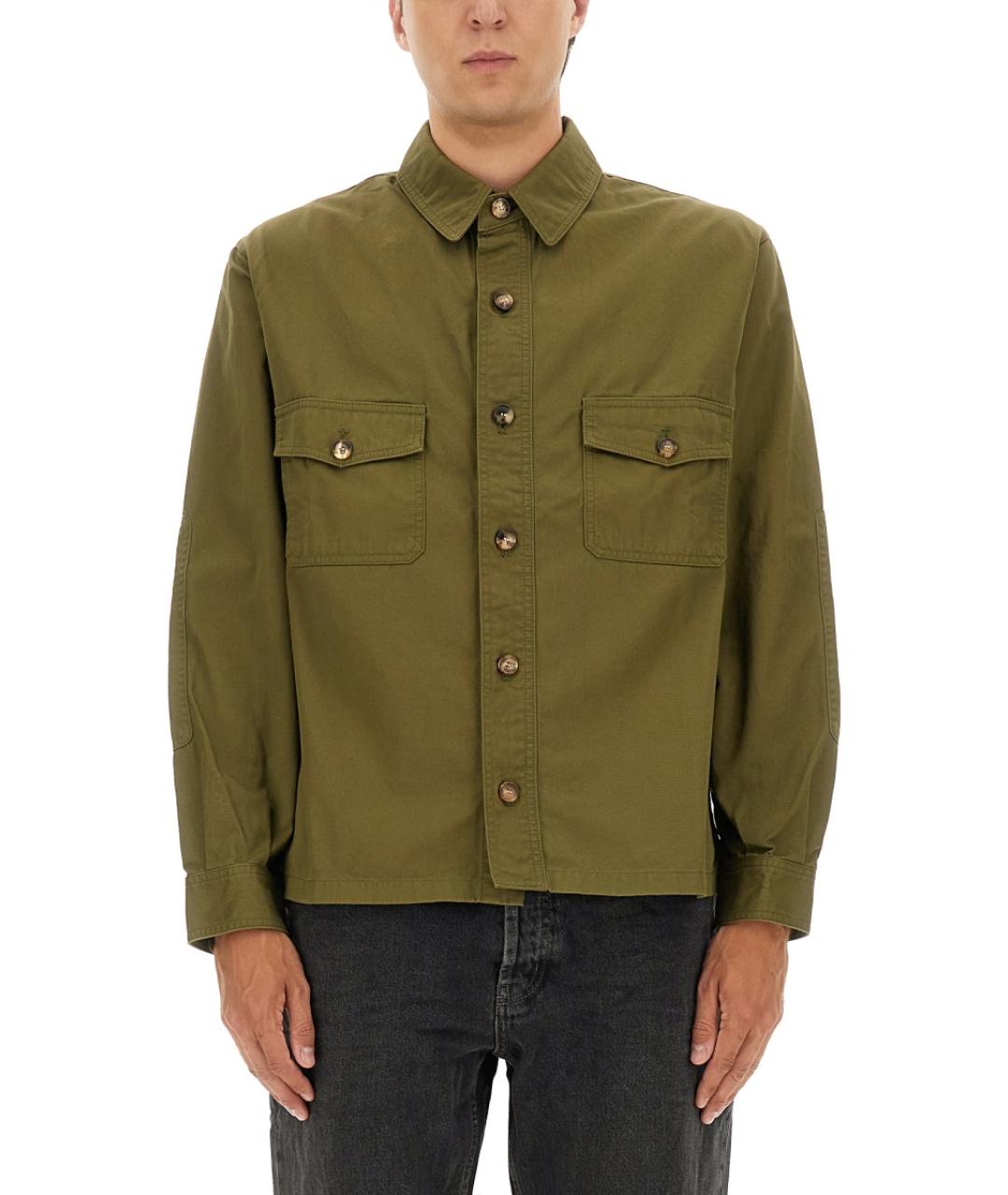 SAINT LAURENT Зеленая хлопковая кэжуал рубашка, фото 2