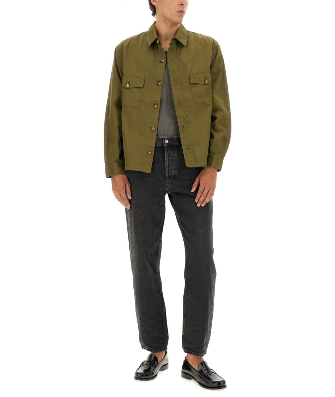 SAINT LAURENT Зеленая хлопковая кэжуал рубашка, фото 3