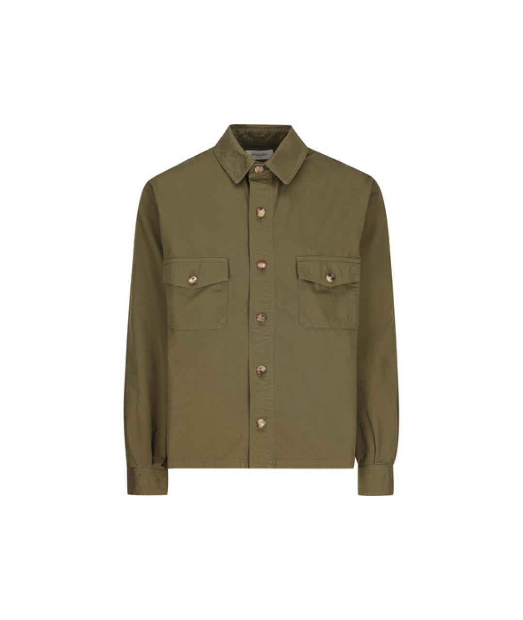 SAINT LAURENT Зеленая хлопковая кэжуал рубашка, фото 1