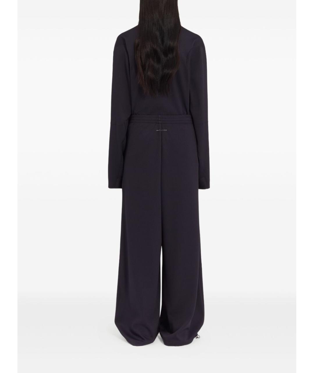 MM6 MAISON MARGIELA Черные полиэстеровые прямые брюки, фото 3