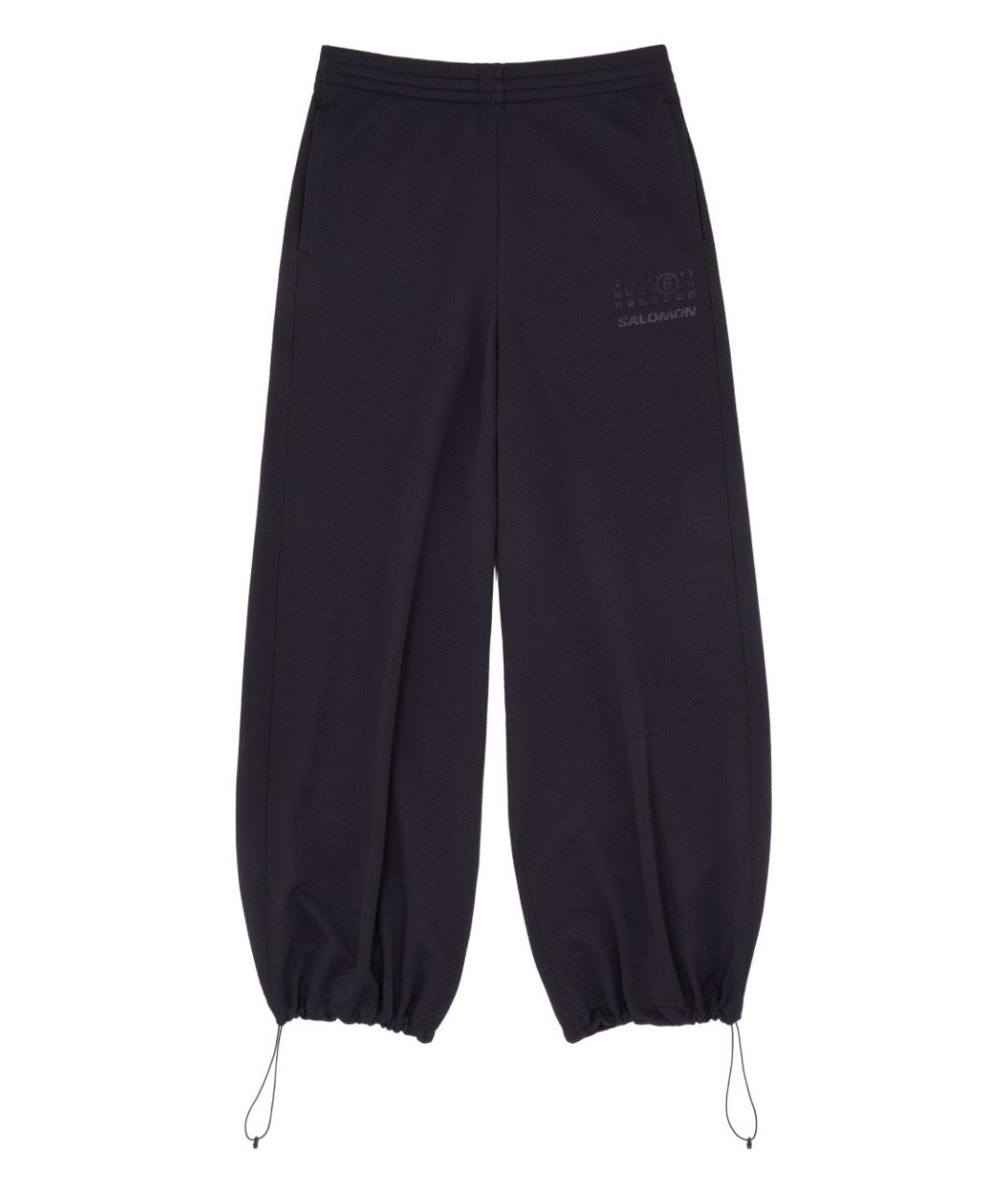 MM6 MAISON MARGIELA Черные полиэстеровые прямые брюки, фото 1
