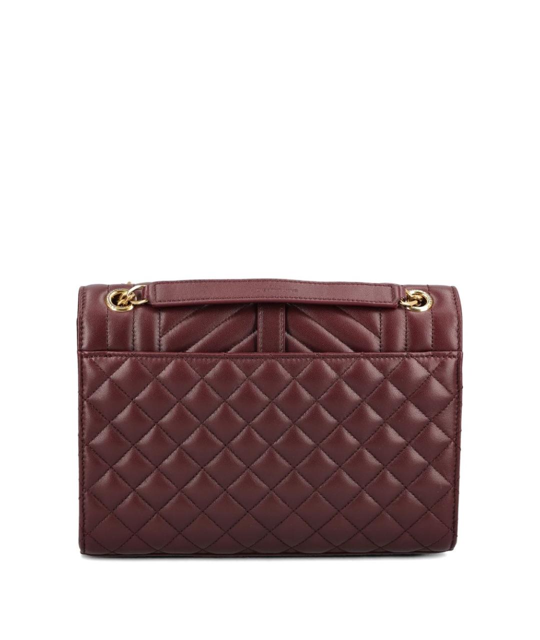 SAINT LAURENT Бордовая хлопковая сумка через плечо, фото 4