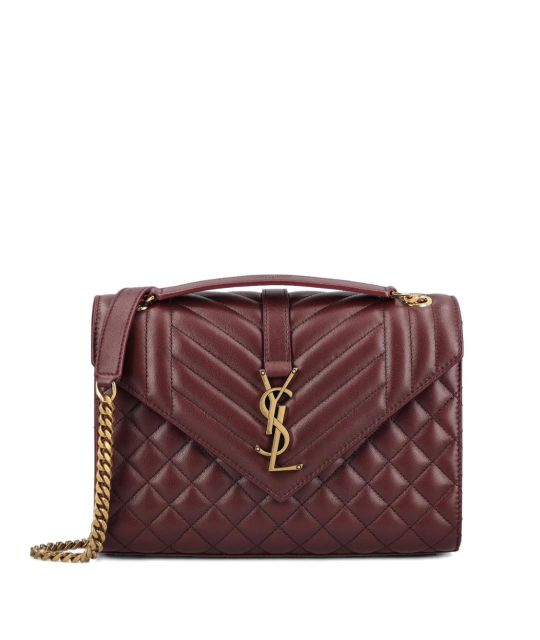 SAINT LAURENT Бордовая хлопковая сумка через плечо, фото 1