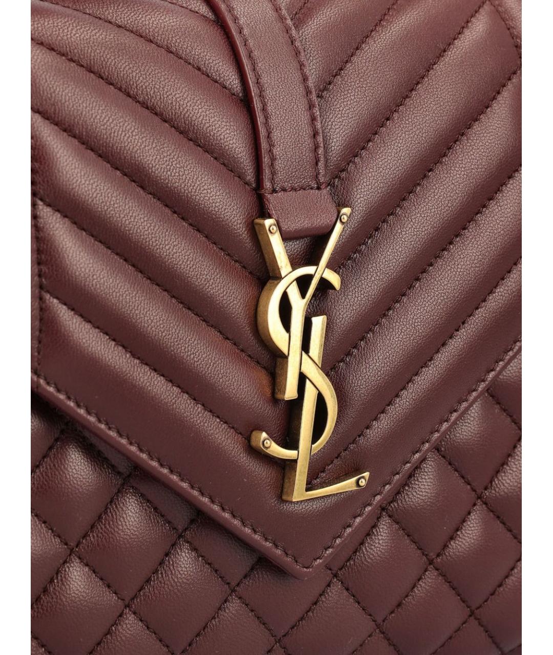 SAINT LAURENT Бордовая хлопковая сумка через плечо, фото 3