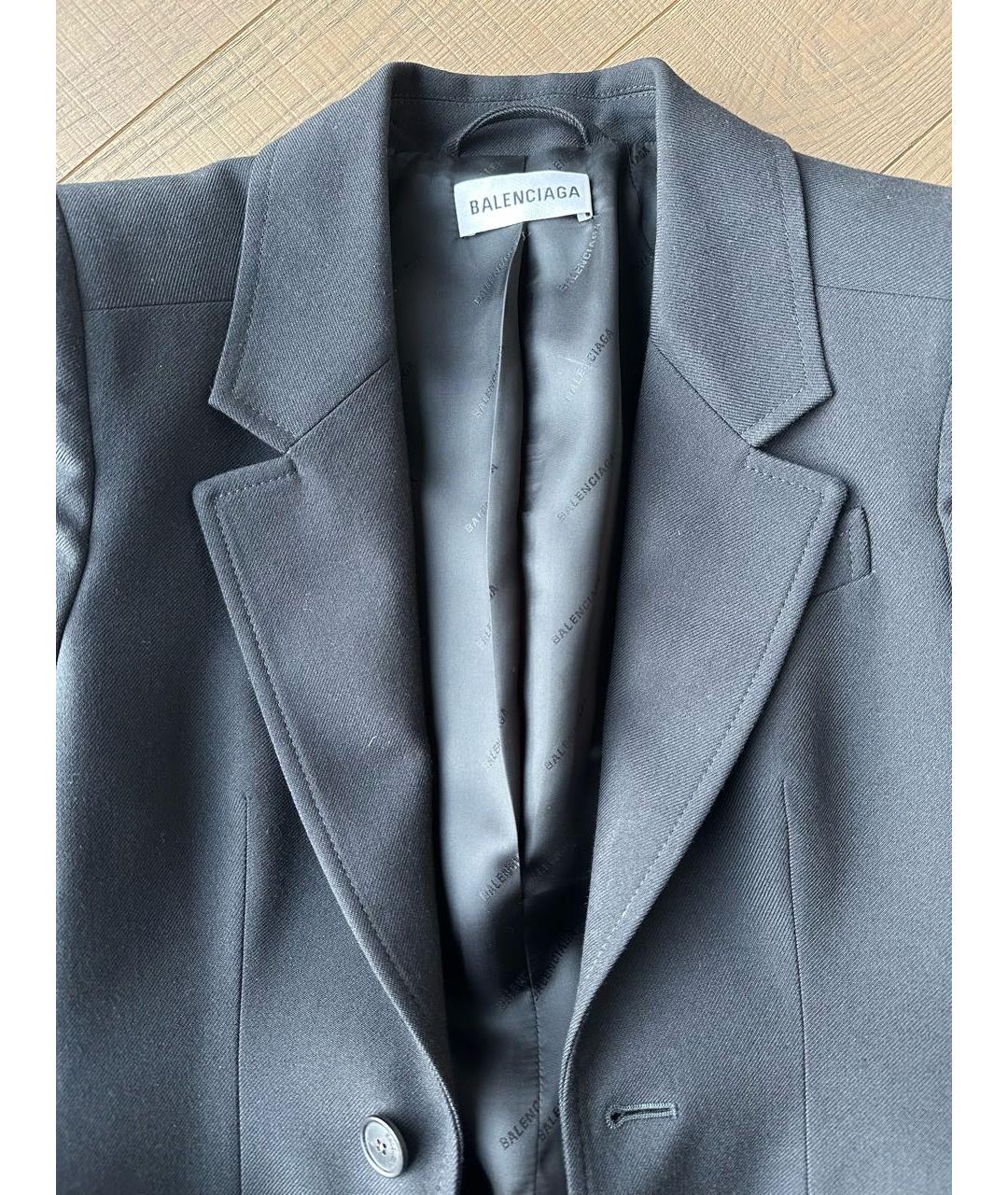 BALENCIAGA Черный шерстяной жакет/пиджак, фото 3