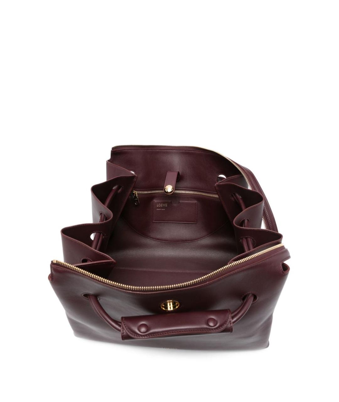 LOEWE Бордовая кожаная сумка тоут, фото 3