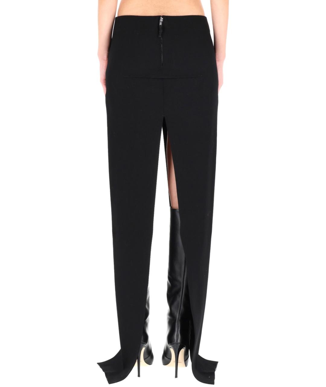 RICK OWENS Черная шерстяная юбка макси, фото 2