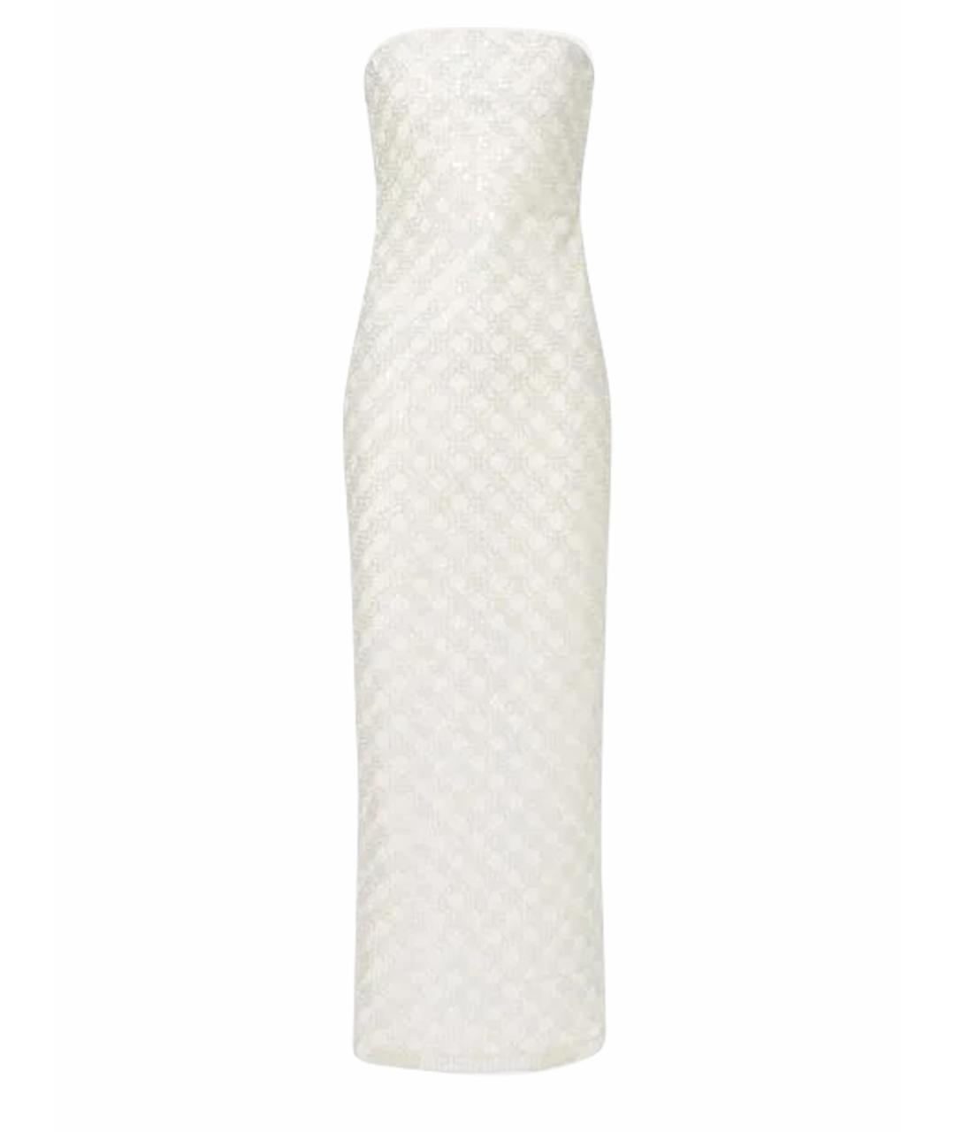 ROTATE Белое полиэстеровое повседневное платье, фото 1