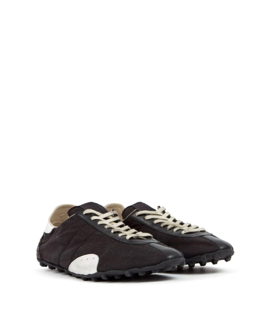 MAISON MARGIELA Черные текстильные низкие кроссовки / кеды, фото 5