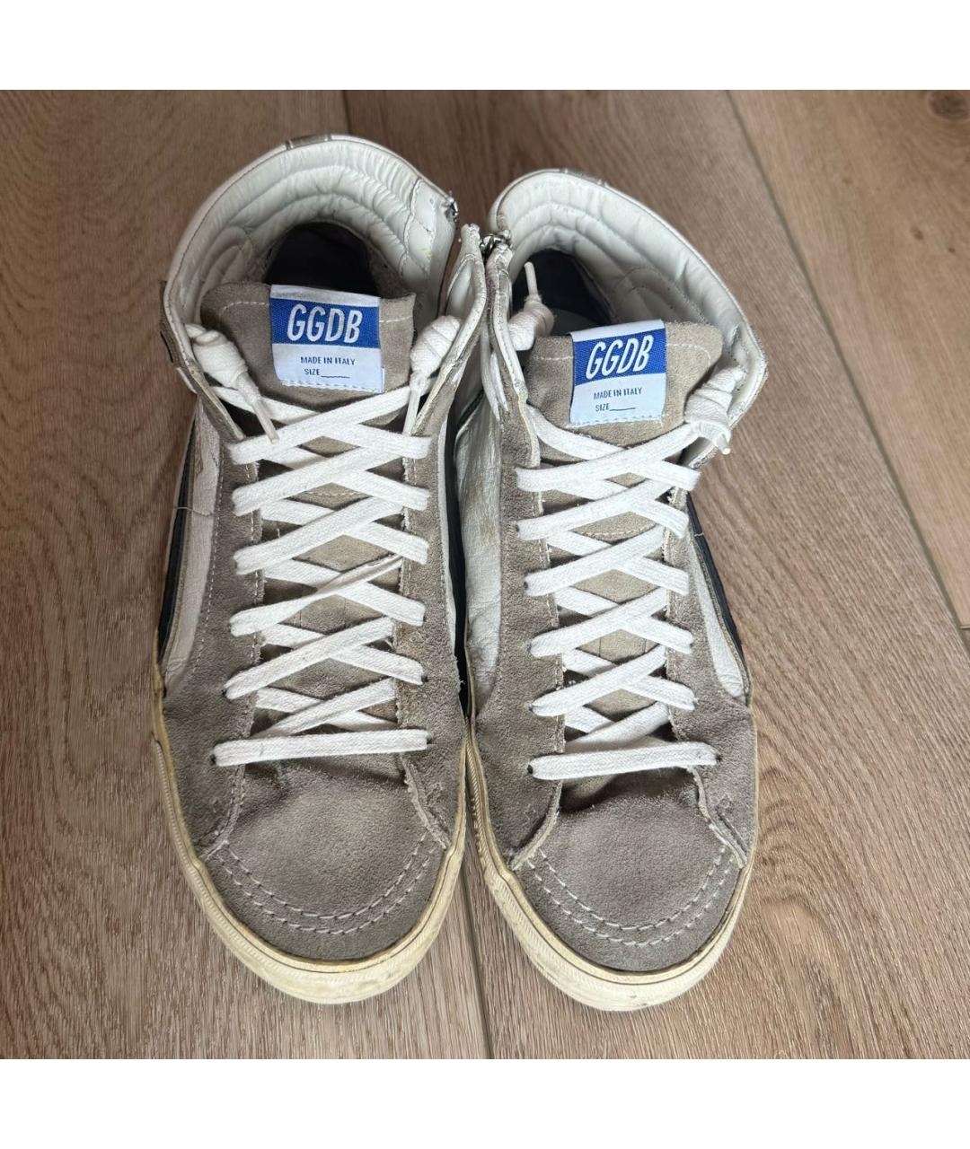 GOLDEN GOOSE DELUXE BRAND Бежевые высокие кроссовки / кеды, фото 2