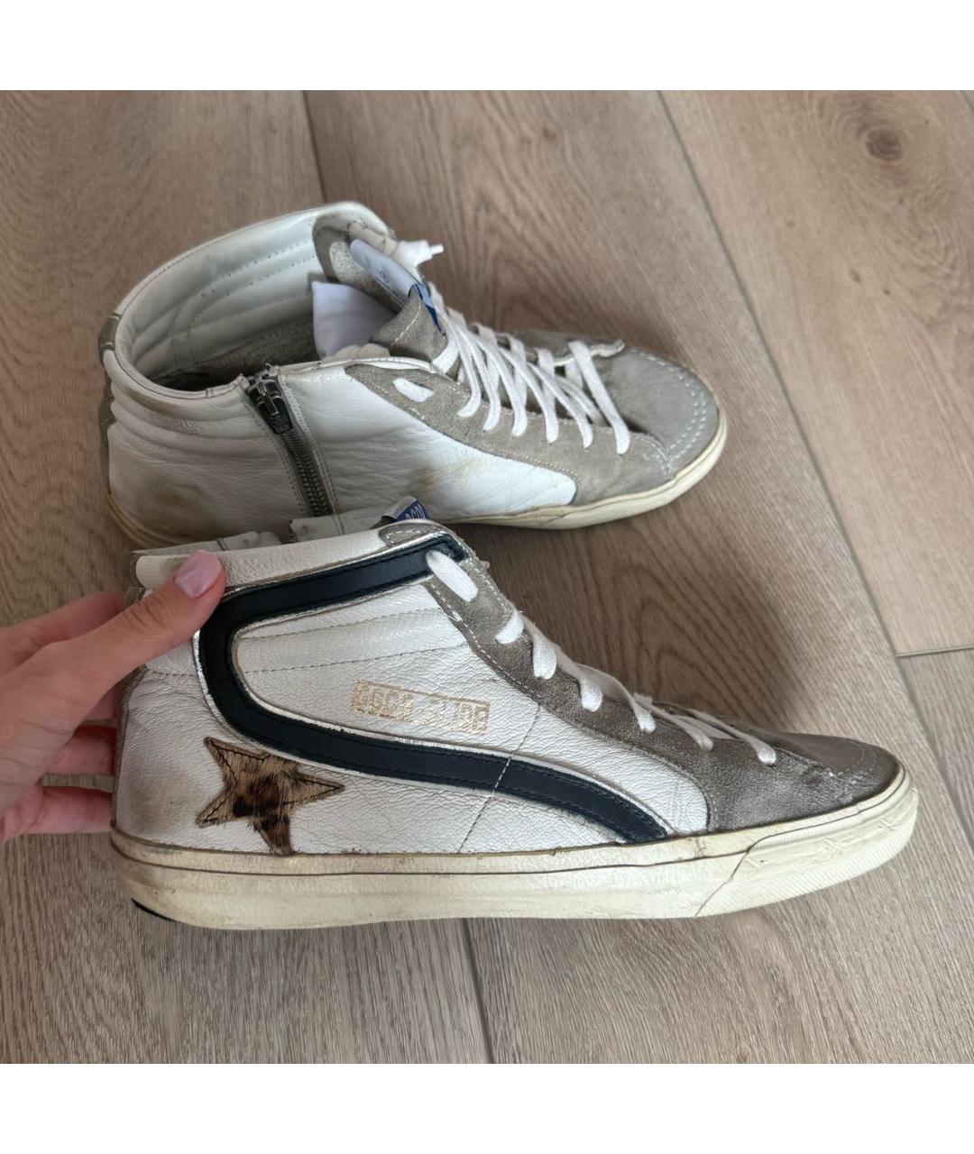 GOLDEN GOOSE DELUXE BRAND Бежевые высокие кроссовки / кеды, фото 3