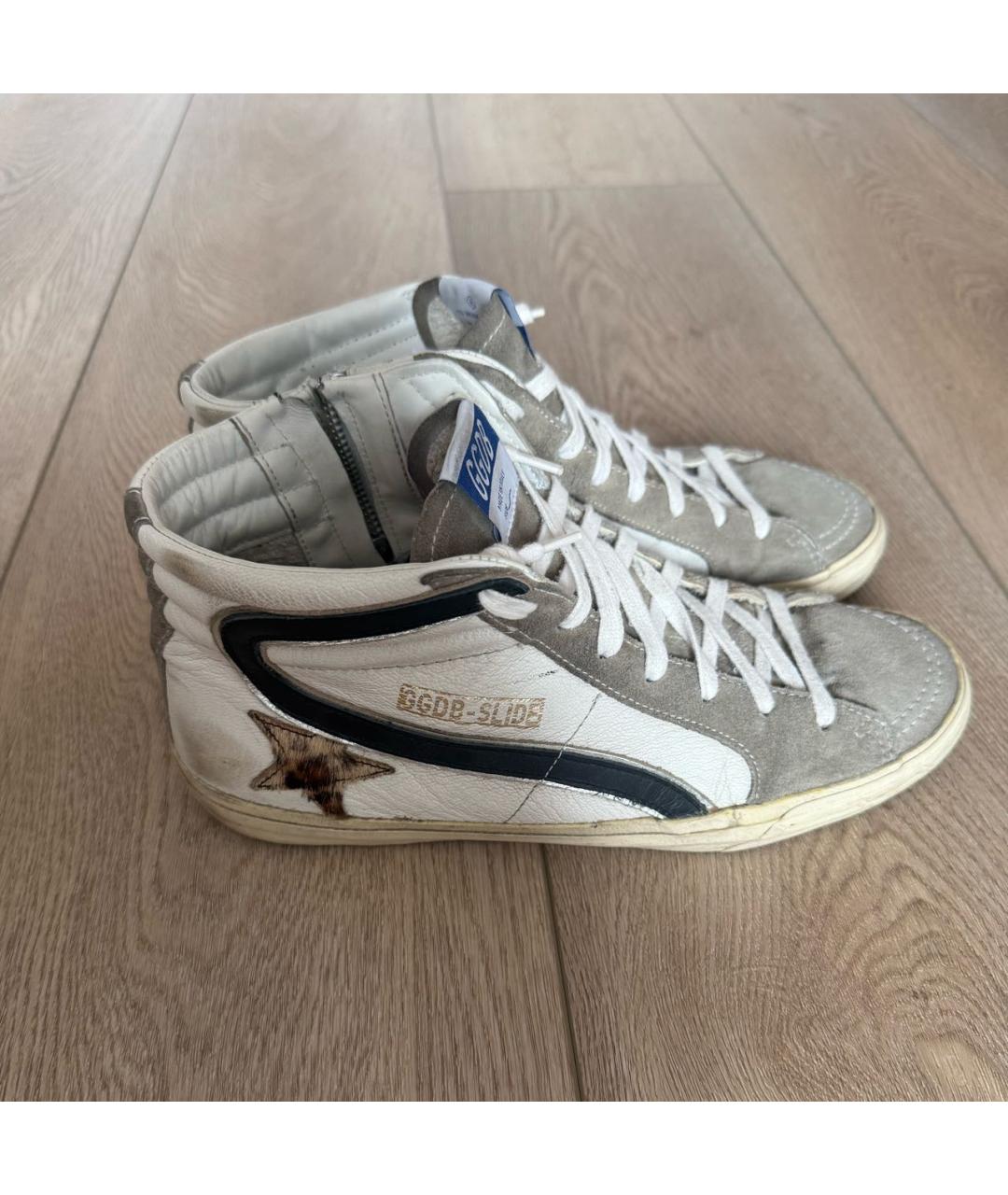 GOLDEN GOOSE DELUXE BRAND Бежевые высокие кроссовки / кеды, фото 6