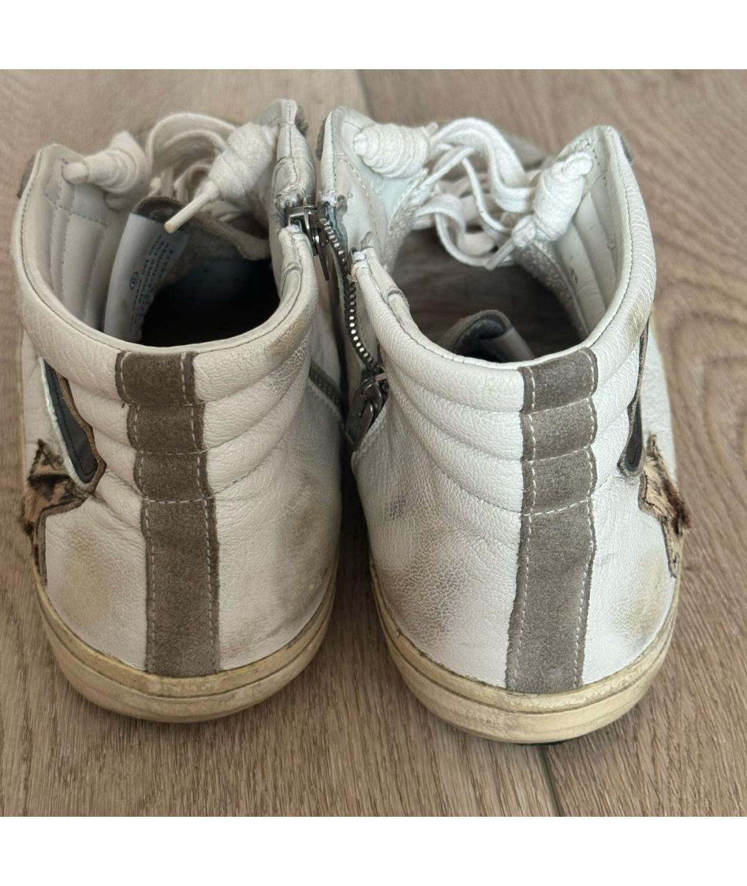 GOLDEN GOOSE DELUXE BRAND Бежевые высокие кроссовки / кеды, фото 4