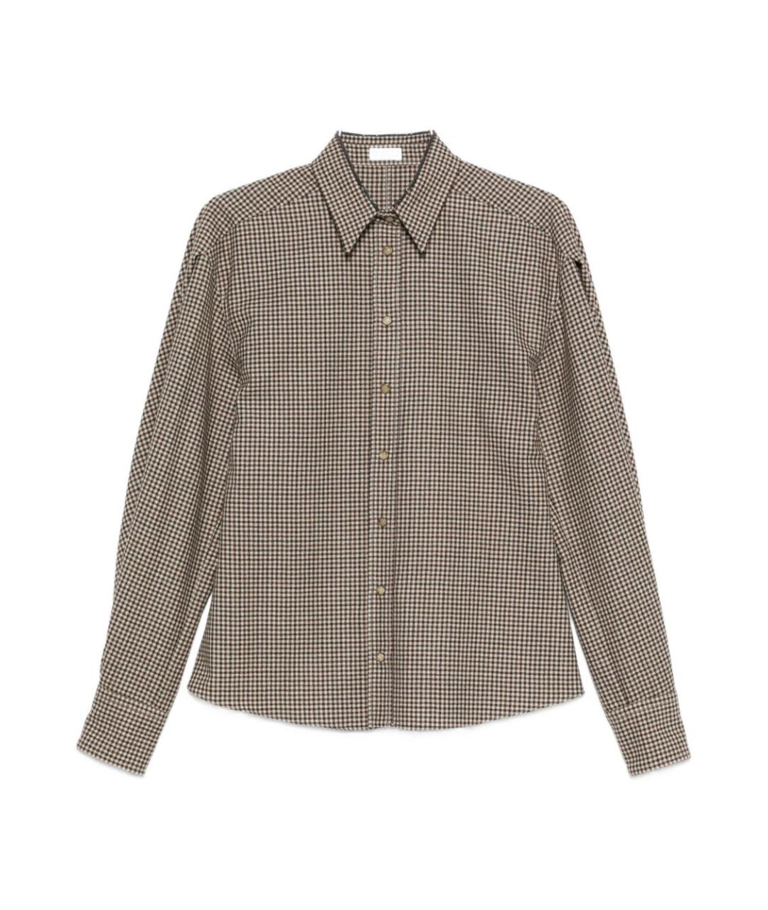 BRUNELLO CUCINELLI Коричневая хлопковая рубашка, фото 1