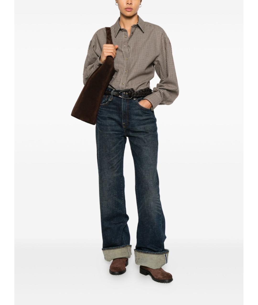 BRUNELLO CUCINELLI Коричневая хлопковая рубашка, фото 2