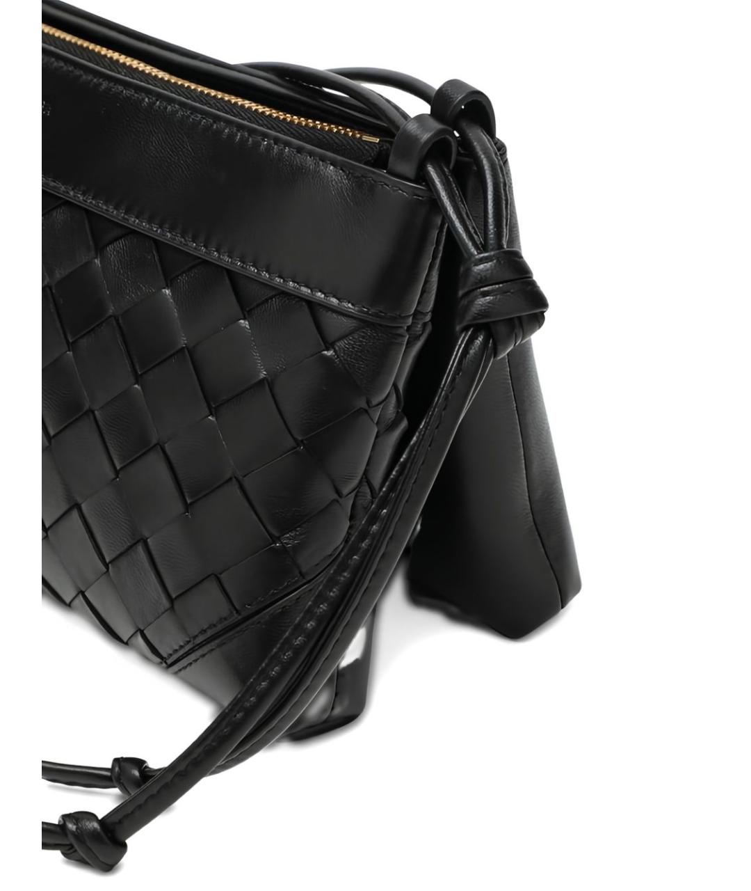 BOTTEGA VENETA Черная кожаная сумка через плечо, фото 5