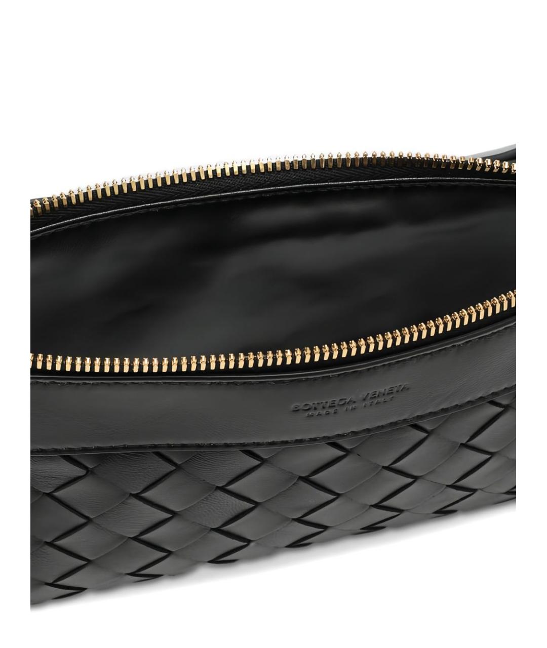 BOTTEGA VENETA Черная кожаная сумка через плечо, фото 3