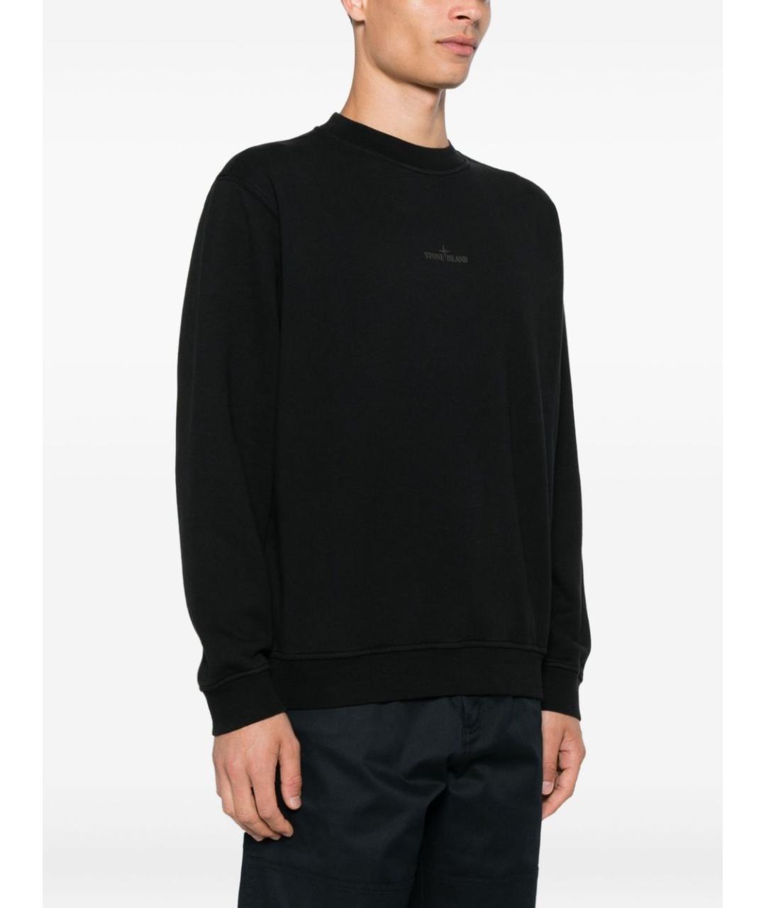 STONE ISLAND Черный хлопковый джемпер / свитер, фото 4