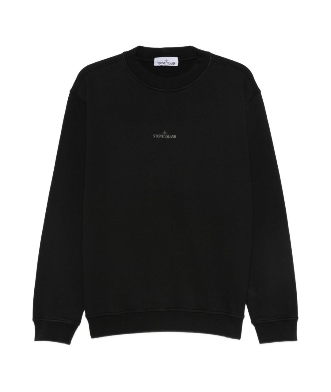 STONE ISLAND Черный хлопковый джемпер / свитер, фото 1