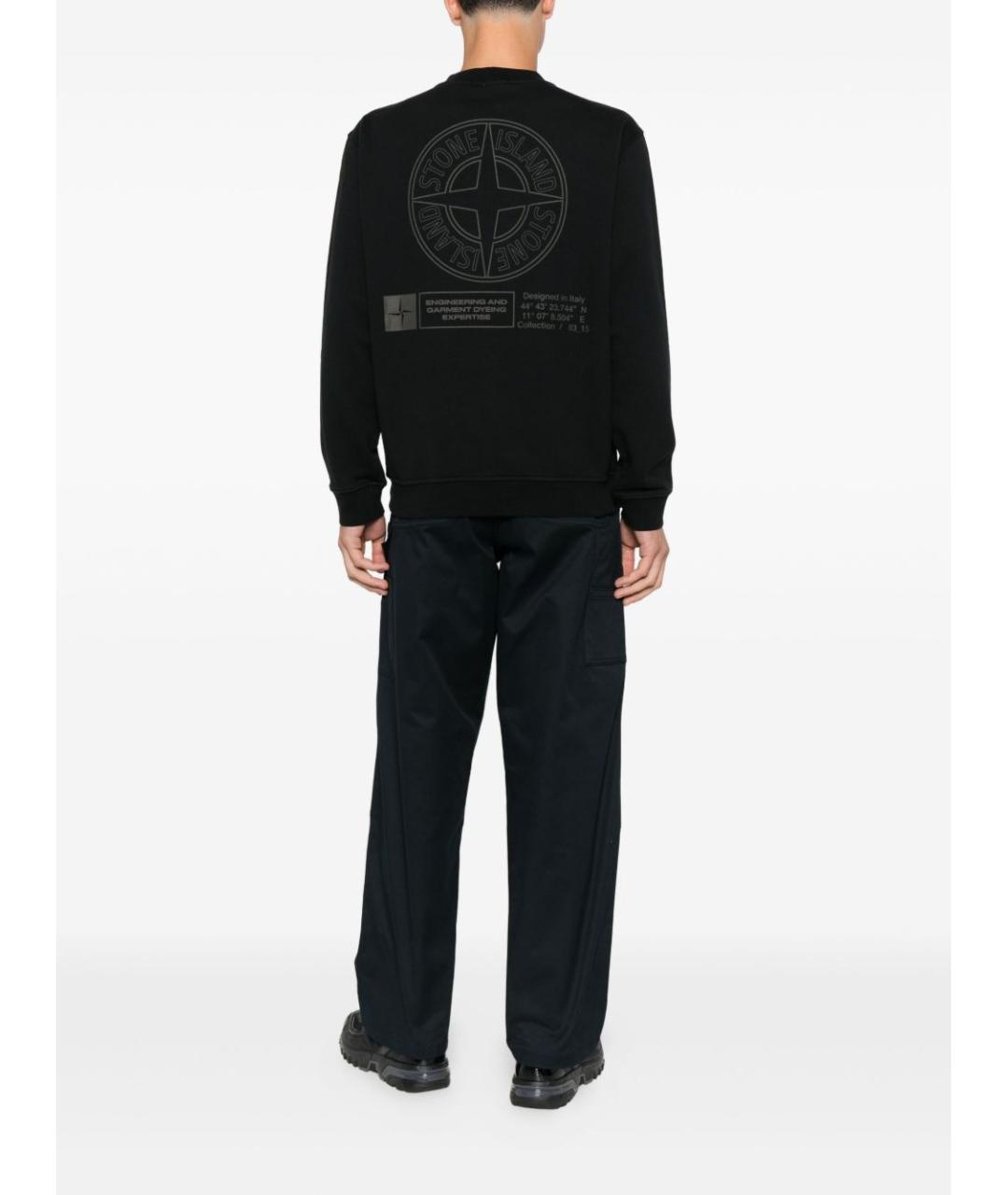 STONE ISLAND Черный хлопковый джемпер / свитер, фото 5