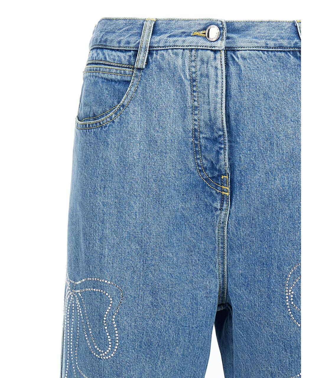 MACH&MACH Голубые хлопковые прямые джинсы, фото 3